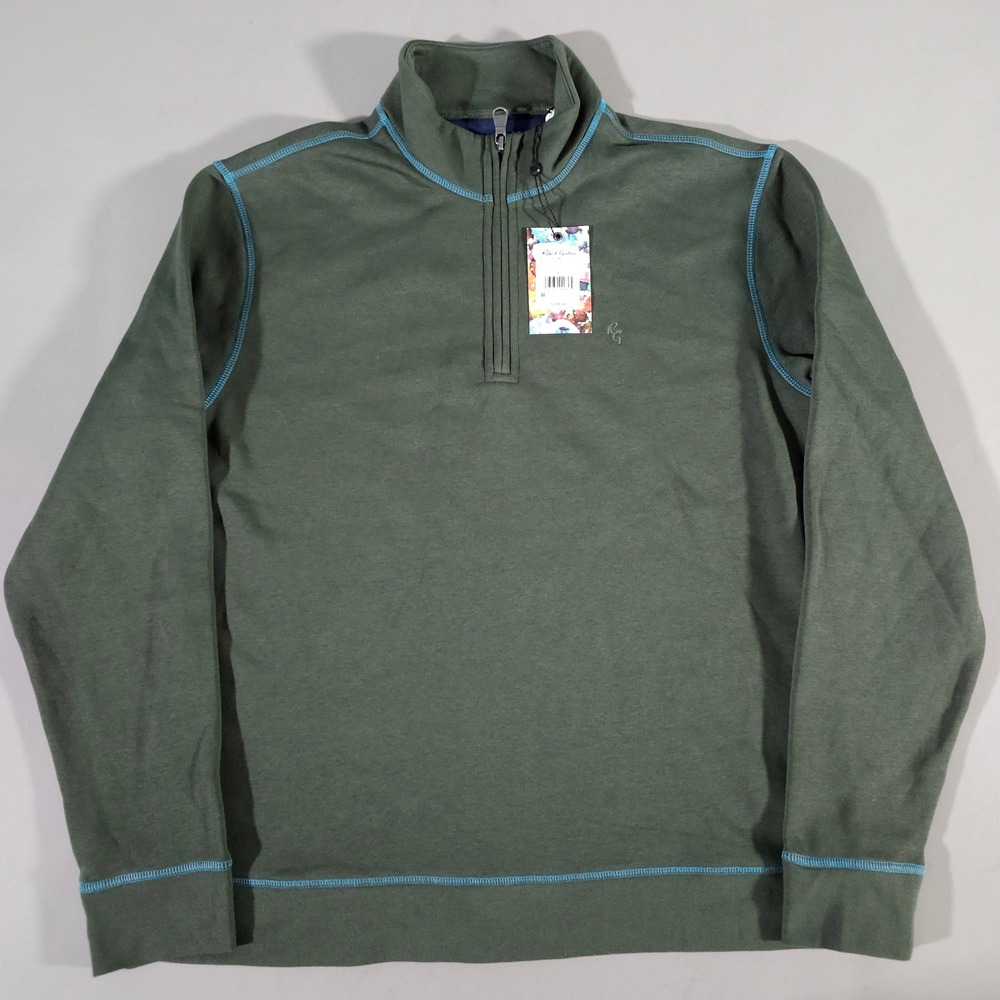 Robert Graham Fulham Pullover Mens S Deep Forest Green Quarter-Zip Classic Fit